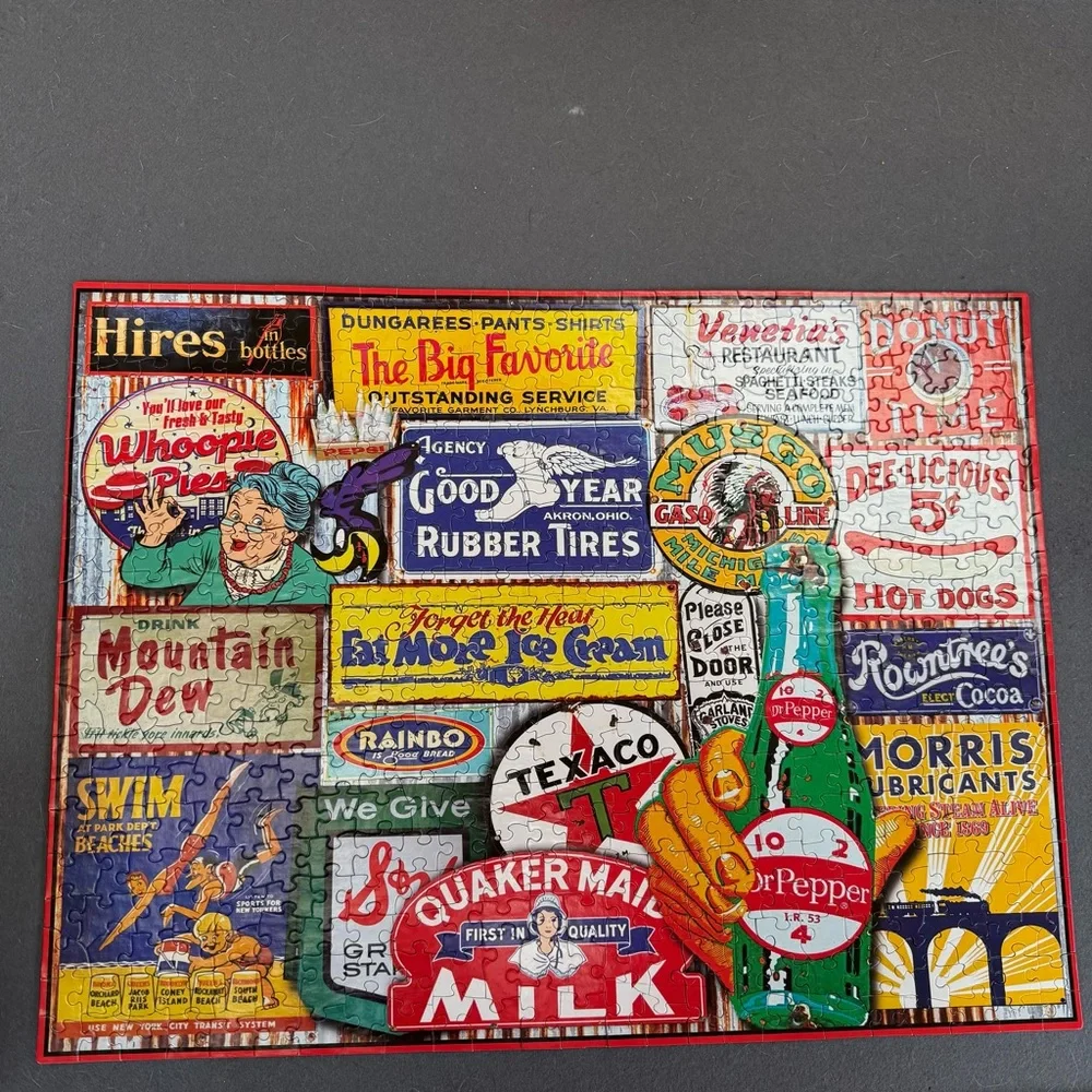 WHITE MOUNTAIN 500pc Classic Signs puzzle, larger pieces, made in USA